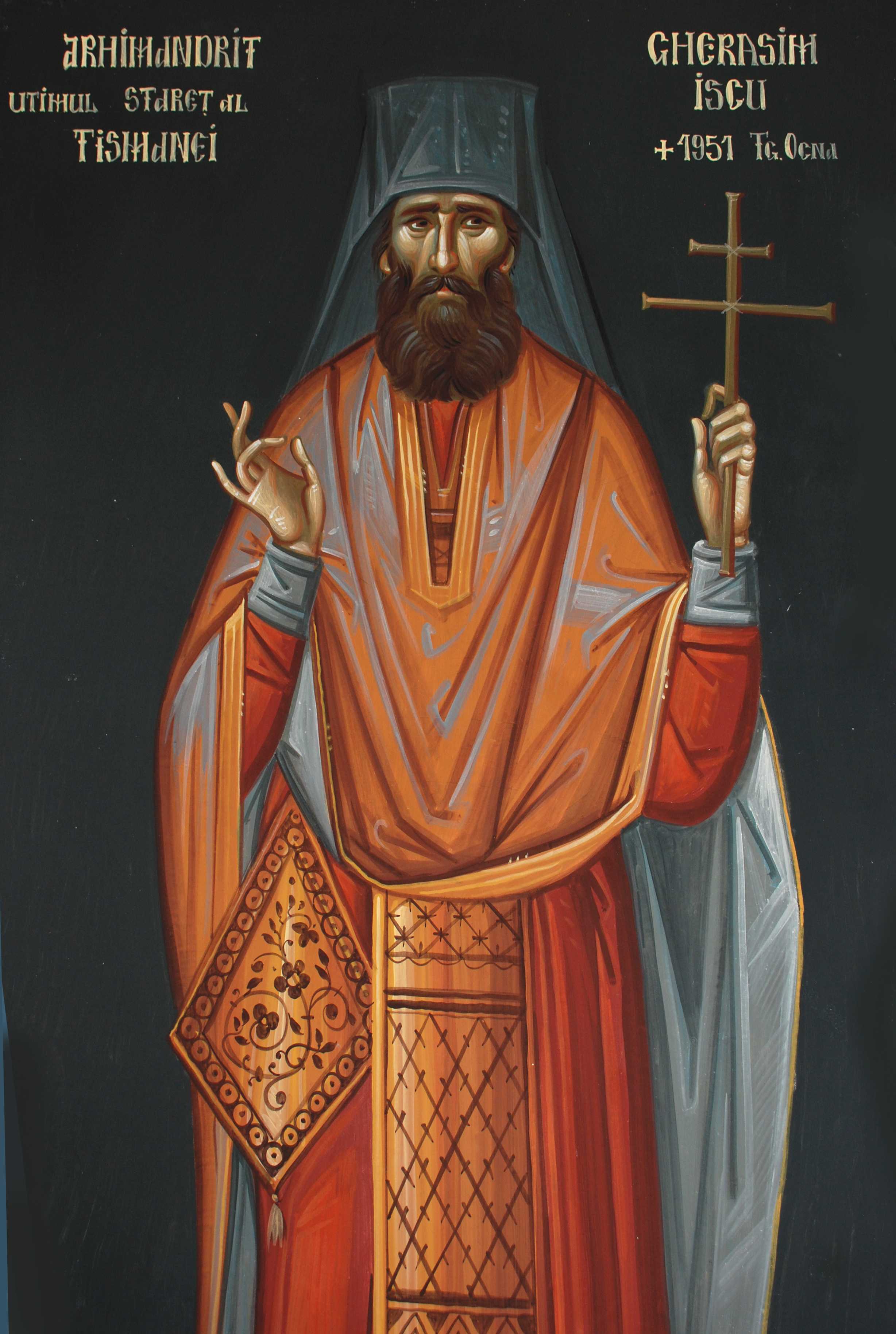 Părintele Gherasim Iscu Mărturisitorul - pictură mănăstirea Afteia